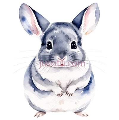 仓鼠,水彩画,灰色, PNG