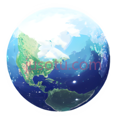 地球,卡通,蓝色,绿色,白色PNG