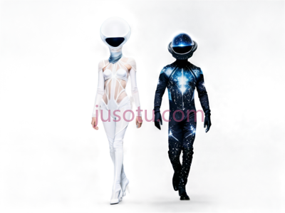 外星人,科幻,白色,蓝色, PNG