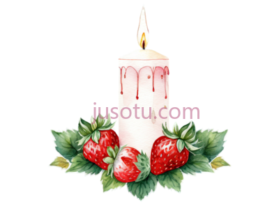 蜡烛,草莓, PNG