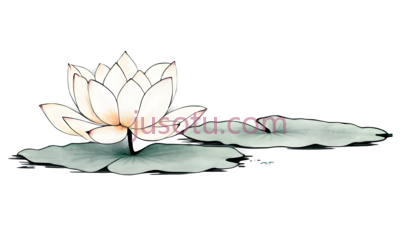荷花,禅意水墨, PNG