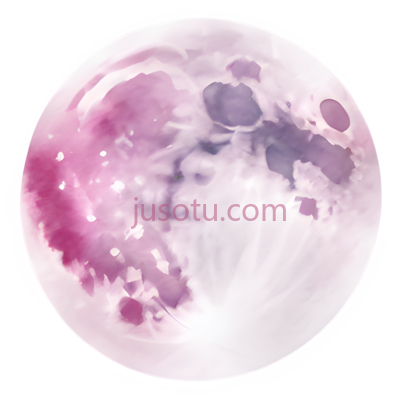 月亮,水彩画,粉色,紫色, PNG