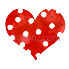 心形,水彩画,红色带白色圆点PNG