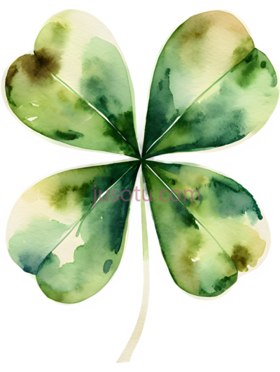 四叶草,水彩画,绿色, PNG