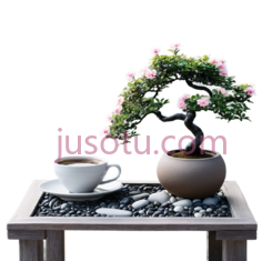 盆景,绿色,粉色PNG