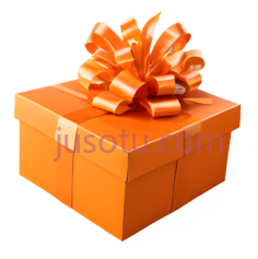 礼物盒,方形,橙色PNG