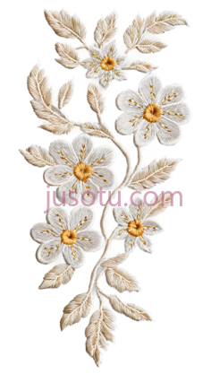 绣花图案,刺绣,米黄色PNG