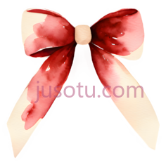 蝴蝶结,水彩画,红色PNG
