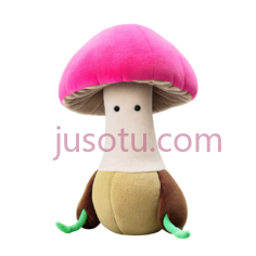 蘑菇,卡通,粉色,白色,棕色,绿色PNG