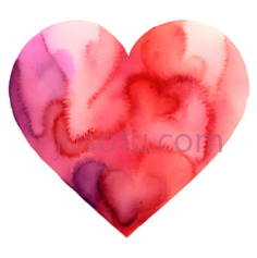 心形,水彩画,粉色,红色PNG