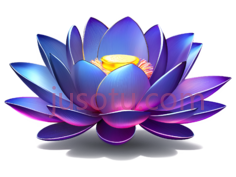莲花,卡通,紫色PNG
