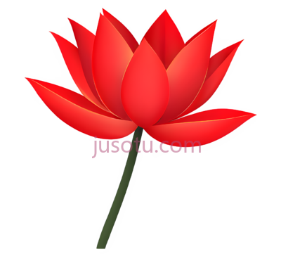 红色荷花, PNG