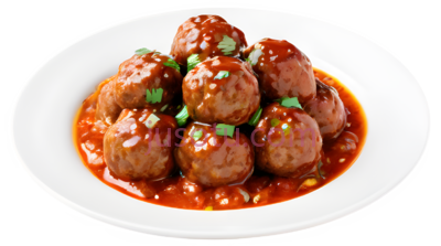 肉丸,辣味蒜酱, PNG