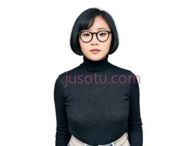 亚洲女性,短发,眼镜, PNG