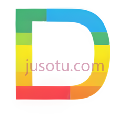 字母D,多彩渐变,绿色,蓝色,黄色,红色PNG