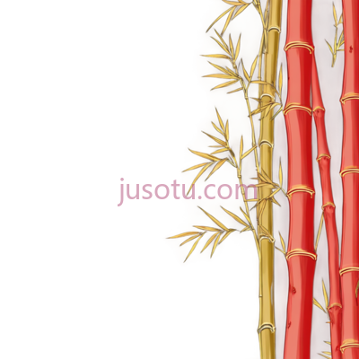 竹子,插画,绿色,红色, PNG