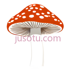 蘑菇,卡通,红色带白色斑点PNG