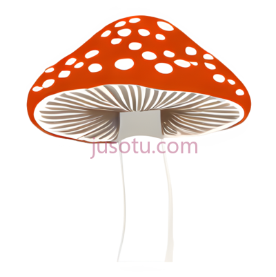 蘑菇,卡通,红色带白色斑点, PNG