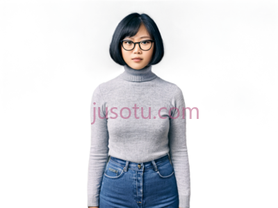 亚洲女性,短发,眼镜, PNG