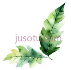 树叶,水彩画,绿色PNG