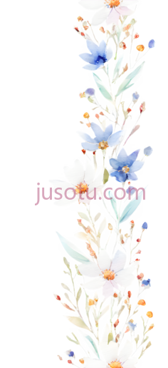 花卉,水彩画,白色,蓝色,黄色PNG