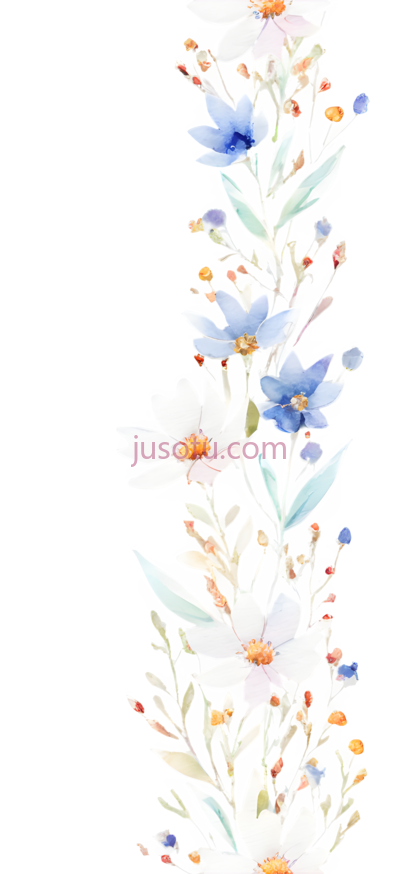 花卉,水彩画,白色,蓝色,黄色, PNG