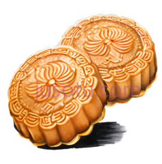 月饼,中式糕点,金黄色PNG