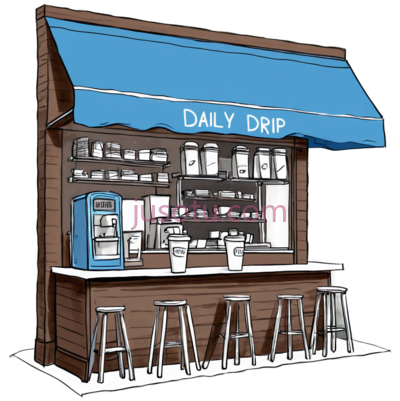 咖啡店,现代,蓝色,白色, PNG