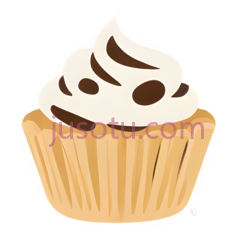 纸杯蛋糕,卡通,白色,棕色PNG