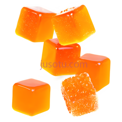 水果糖,立方体,橙色, PNG