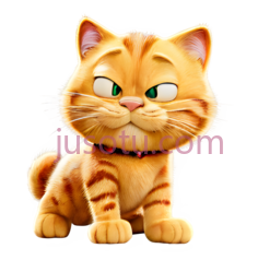 卡通小猫,可爱,橙色PNG