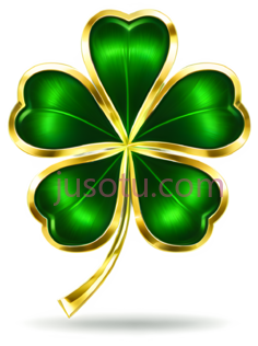 四叶草,卡通,绿色,金色PNG