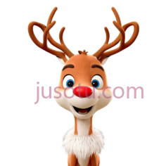 驯鹿,卡通,棕色, 白色, 红色PNG