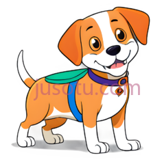 小狗,卡通,棕色,白色,绿色PNG