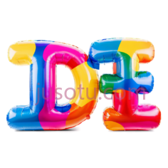 气球字母,彩色,蓝色,黄色,粉色PNG