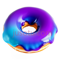 甜甜圈,液体,紫色蓝色渐变,鲜艳PNG