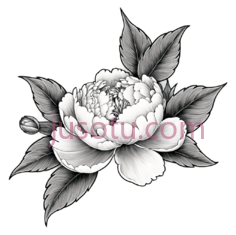花,素描,黑白PNG