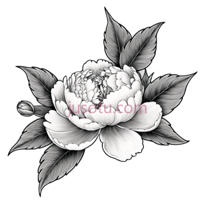 花,素描,黑白, PNG