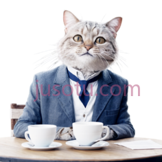 猫,商务,灰色,白色PNG