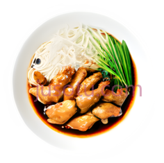 鸡肉面,亚洲风味,白色,棕色,绿色PNG