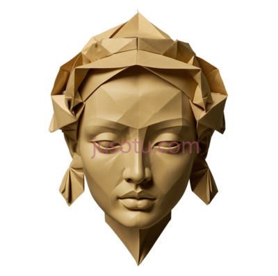 人像雕塑,折纸,金色, PNG