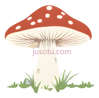 蘑菇,卡通,红色,白色, PNG