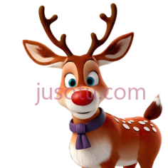 驯鹿,卡通,棕色, 白色, 红色PNG