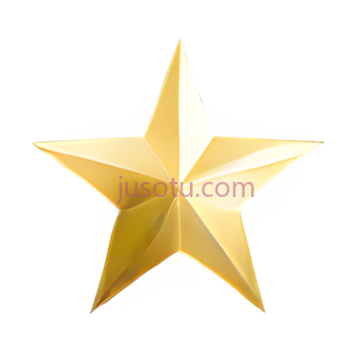 星形,立体,金色, PNG