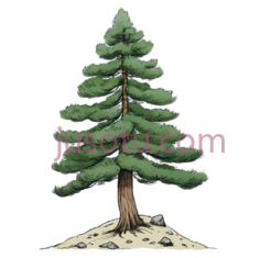 墨笔画,松树PNG