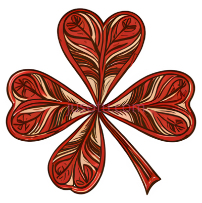 四叶草,抽象,红色, PNG