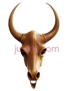 牛头骨,现代,金色PNG