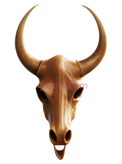 牛头骨,现代,金色, PNG