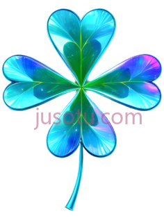 四叶草,卡通,蓝色PNG