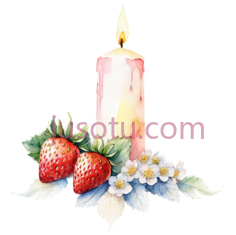 蜡烛,草莓PNG